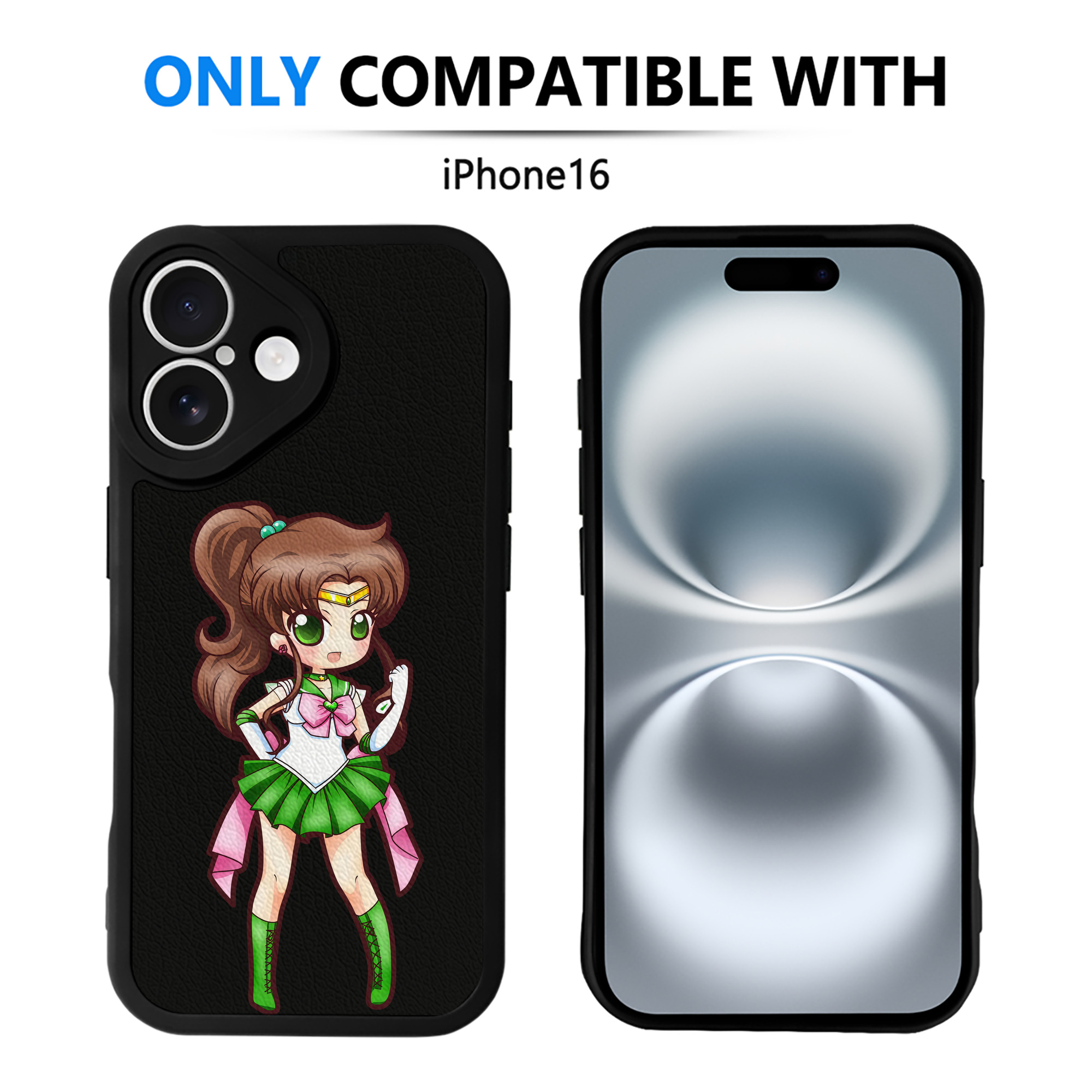 （画像用） 美少女戦士セーラームーン 木野 まこと きの まこと Sailor Moon Kino Makoto （セーラージュピター；Sailor Jupiter） 【iPhone 16シリーズ対応】シリコンスマホケース（レザー調） 材質：シリコン